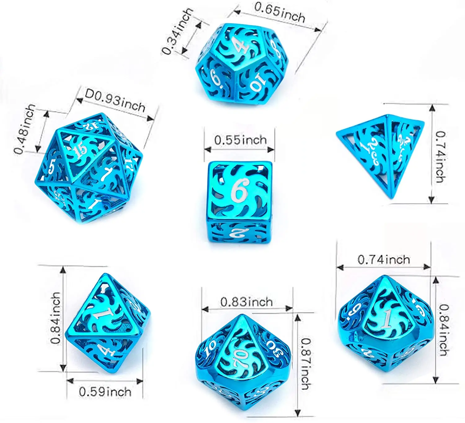 Easysay полый металлический набор игральных костей Dnd, игральные кости для ролевых игр, Подземелья и Драконы, кости