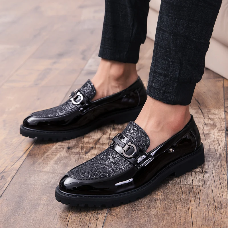 dark gold dress shoes The Imperial Black & Gold Leather Men Dress Shoe [EU-46 & US-13]