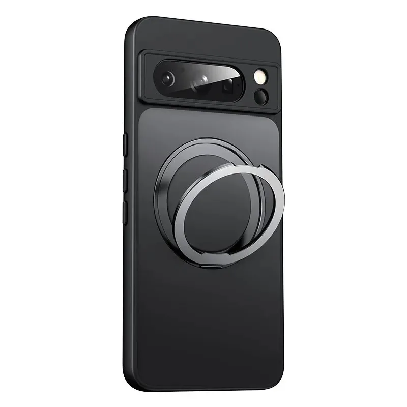 Laudtec Frosted Clear Phone Cases Transparent Shockproof Ring Bracket Magnetic Kickstand For Google Pixel 10/10Pro Xl Sjk1090