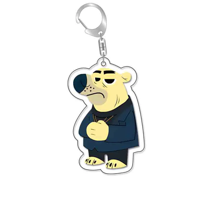 Factory Custom Zootopia Animal Printed Keychain Creative Cute Cartoon Acrylic Key Ring Plastic Keychains