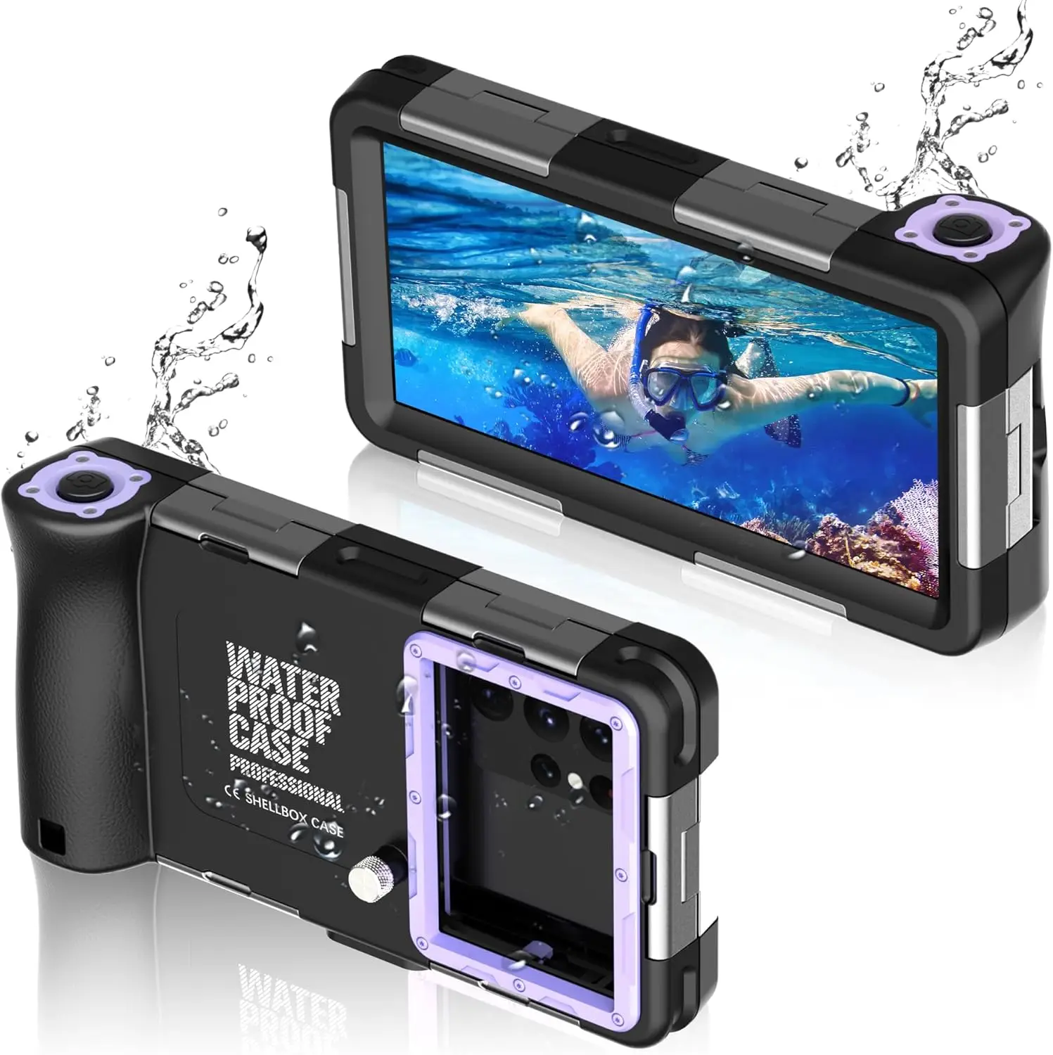 Universal Diving Phone Case Underwater with Lanyard for Snorkeling Waterproof Scuba Swimming Photo Video Cover for iPhone