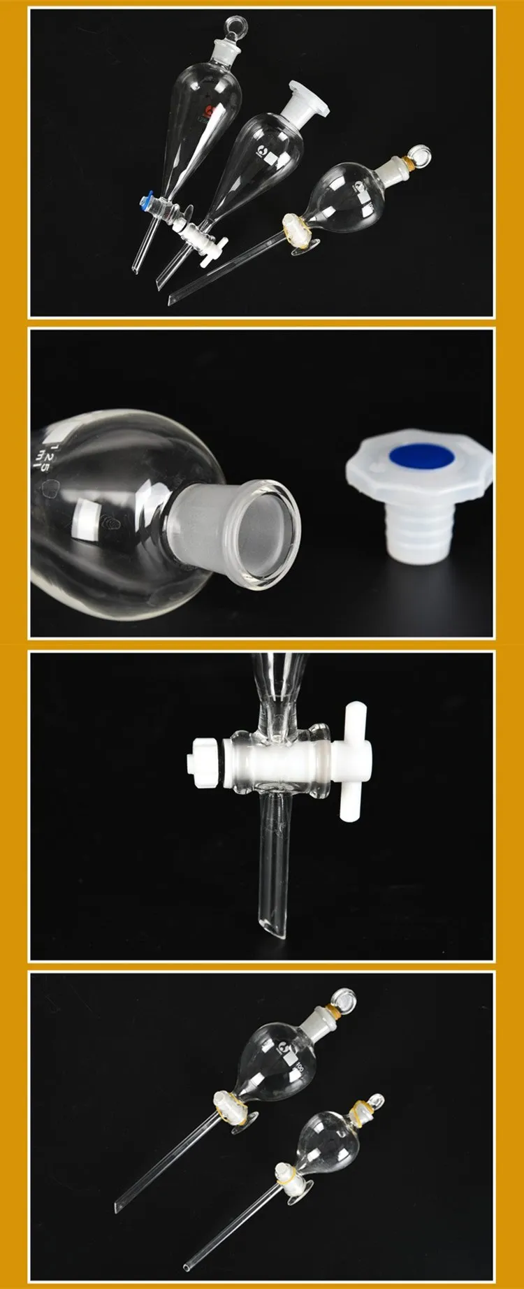 Lab Pear Shaped Glass Separating Funnel Glass Separating Funnel With ...