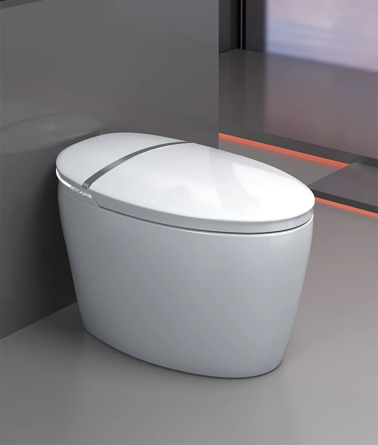 Ceramic Automatic Self Flushing Bathroom Smart Toilet Egg Shape Intelligent Sanitary Ware Bidet Toilet Bowl factory