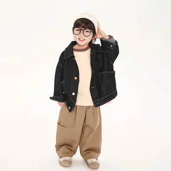 Children's clothing boys' denim baby coat spring and autumn casual fashion kids tops