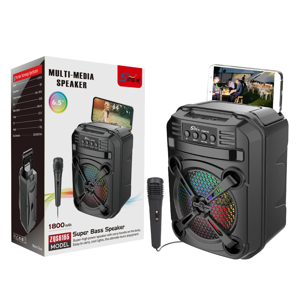 SING-E ZQS6166 Portable Bluetooth Speaker - Perfect for Karaoke