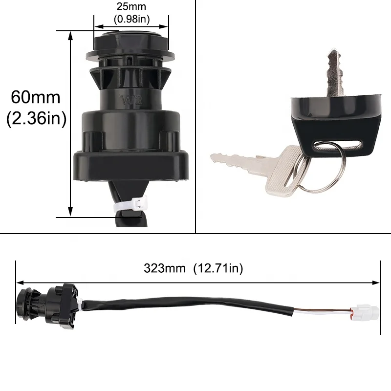 りょう 27005-1229 Ignition Switch Key for Kawasaki Prairie 300 360 400
