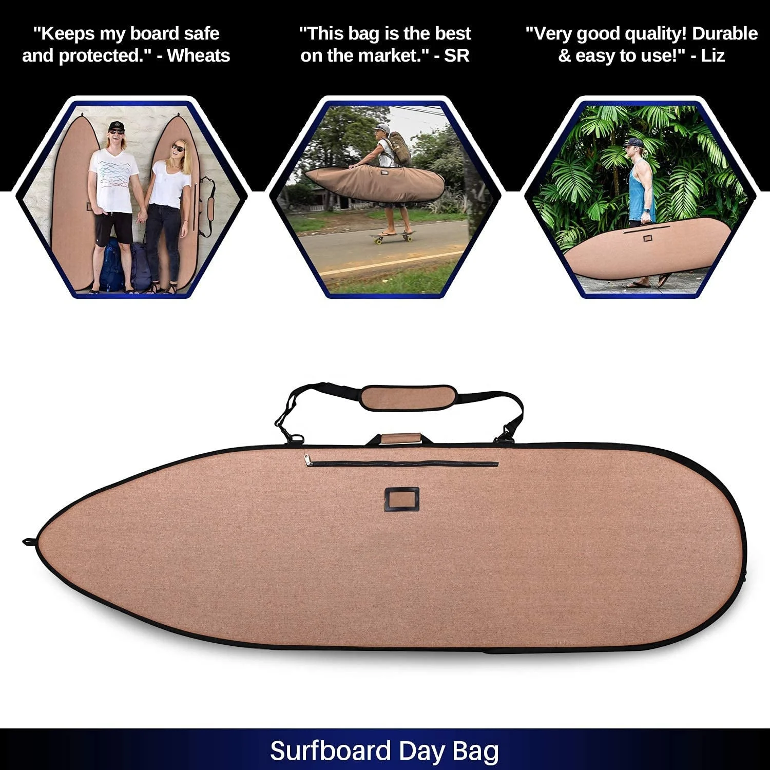Custom Logo Surfboard Travel Bag Padded Hemp Surf Board Cover Keeps Surfboard Cool Board Day Bag