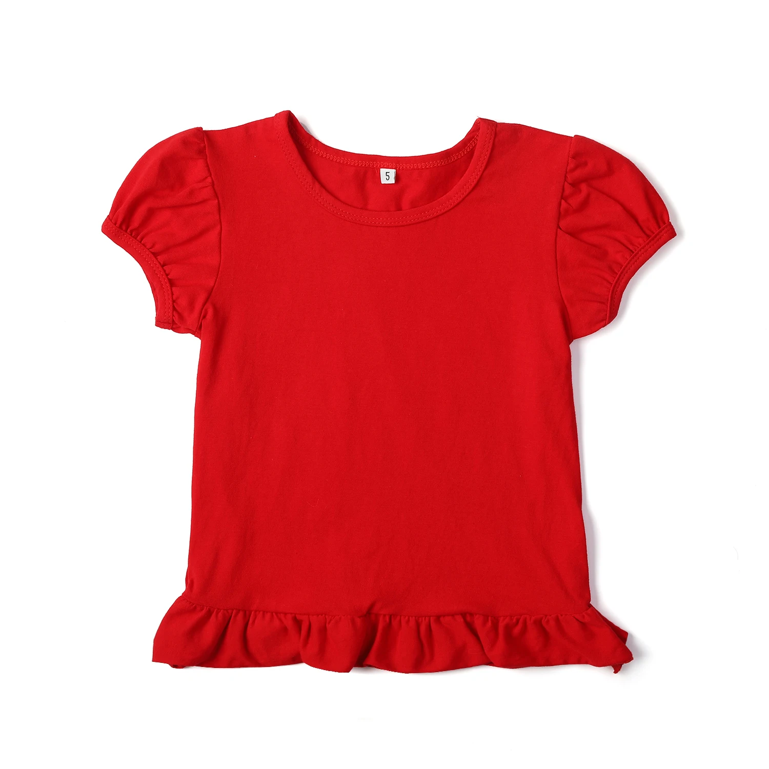 Custom Girls Blank Shirts Summer Heavyweight Tshirt Puff Sleeves White 100 Cotton T Shirt