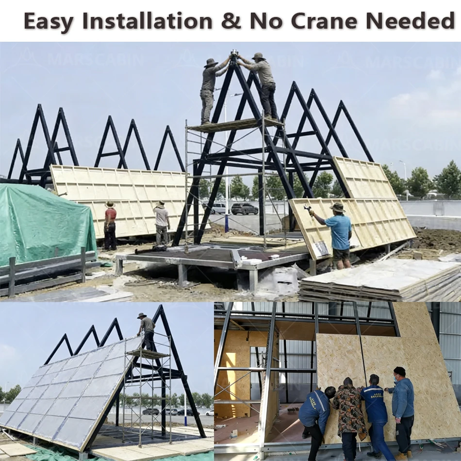 Quick Assembly Ready Made Modular Prefabricated Triangle Cabin House Prefab  Camping A Frame Pod for Project Solutions
