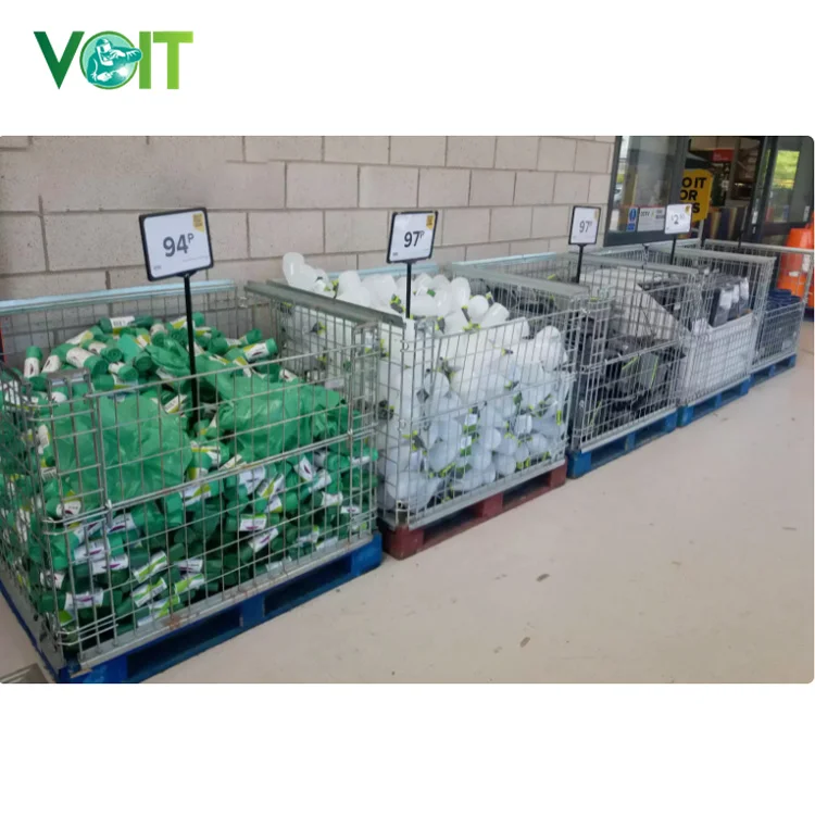 VOIT Material Handling Industrial Storage Stackable Folding Bottomless Cage
