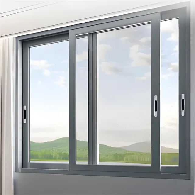 Modern Popular Aluminum Alloy Sliding Window Hidden Drainage Double Glazed Sliding Window