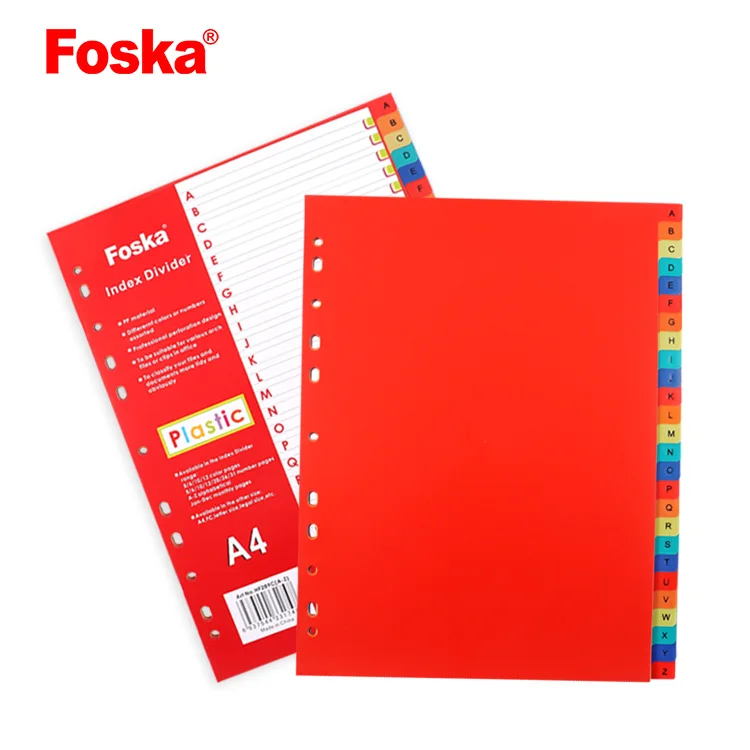 Foska A4 Index D ivider Wholesale ABC A-Z目次ページで