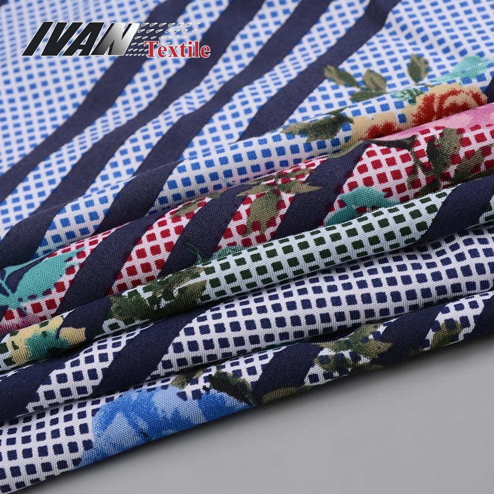 Новое поступление, OEM, тканый принт, цветок, модная 100% искусственная Чаллис ткань для платья