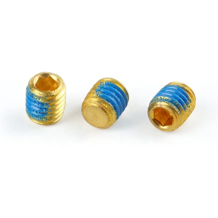 M2-M10 DIN916 brass cup point grub screws allen anti loosening nylon adhesive hex socket set screw