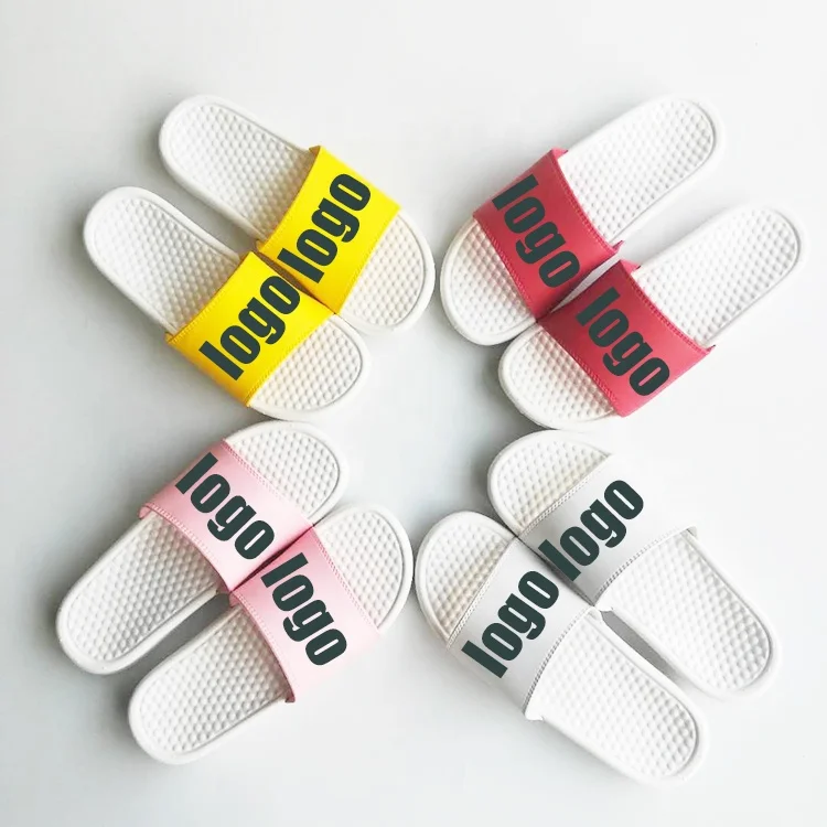 2022 New Design Custom Rubber Massage Sole Slides Sandals With Logo PVC Beach Flip Flop Bath slippers Custom logo Durable