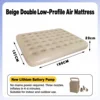 Beige Low Double, Outdoor Li-ion Square Pump, 137*190*25cm