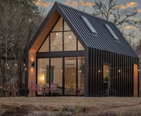 Fast Install Steel Structure Prefabricated Luxury Villa Two Storey Prefab a Frame House Triangle Prefab House