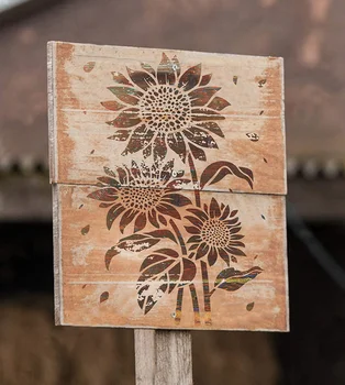 Set Di 12 Stencil Riutilizzabili Per Pittura, Forme Floreali E Mandala, In PET, 10,5x20,5 Cm, Per Pareti E Mobili Fai Da Te - 3