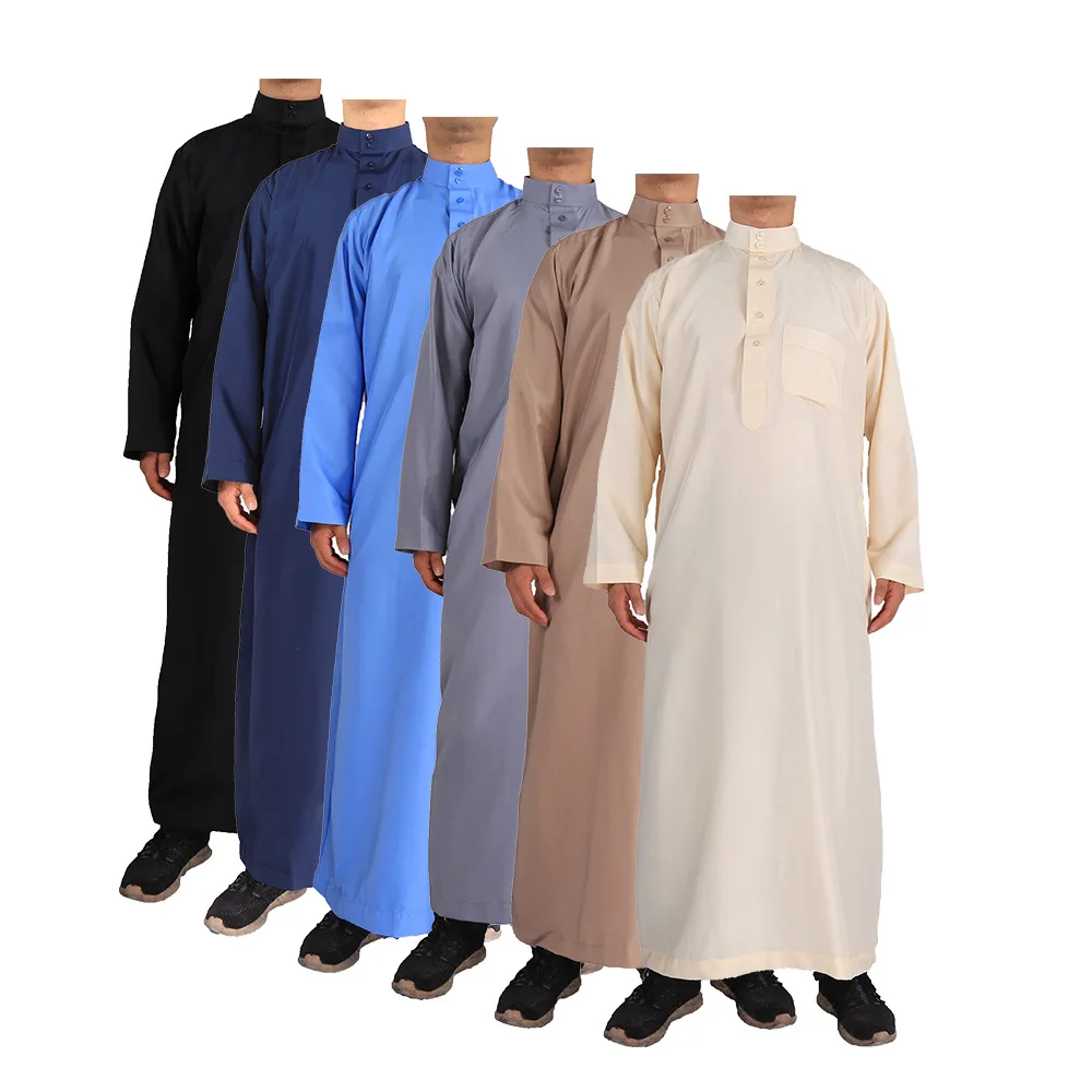 Wholesale Qatar Style Men's Robes Cheap Viscose Islamic Wear Saudi Thobe for Men
