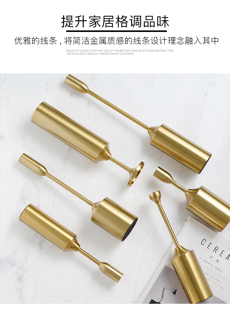 6pcs one set plating gold candle holder decorative table centerpiece modern candle stick for decoration