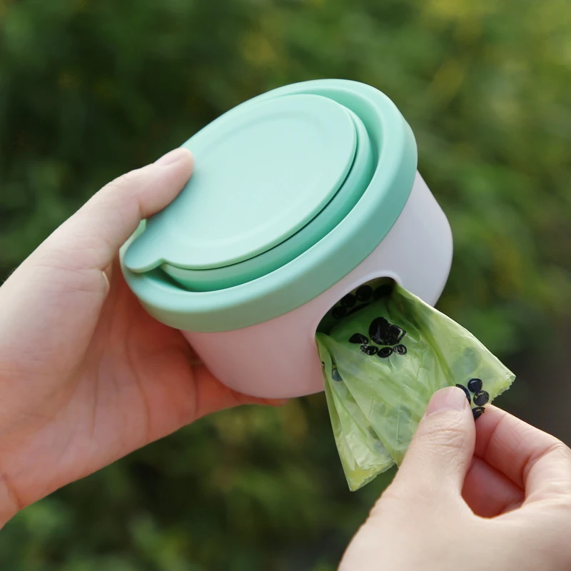Custom 3 in 1 Poop Waste Bag Dispenser Holder Travel Portable Dog Drinking Water Bottle Pet Bowls Feeder for Dog