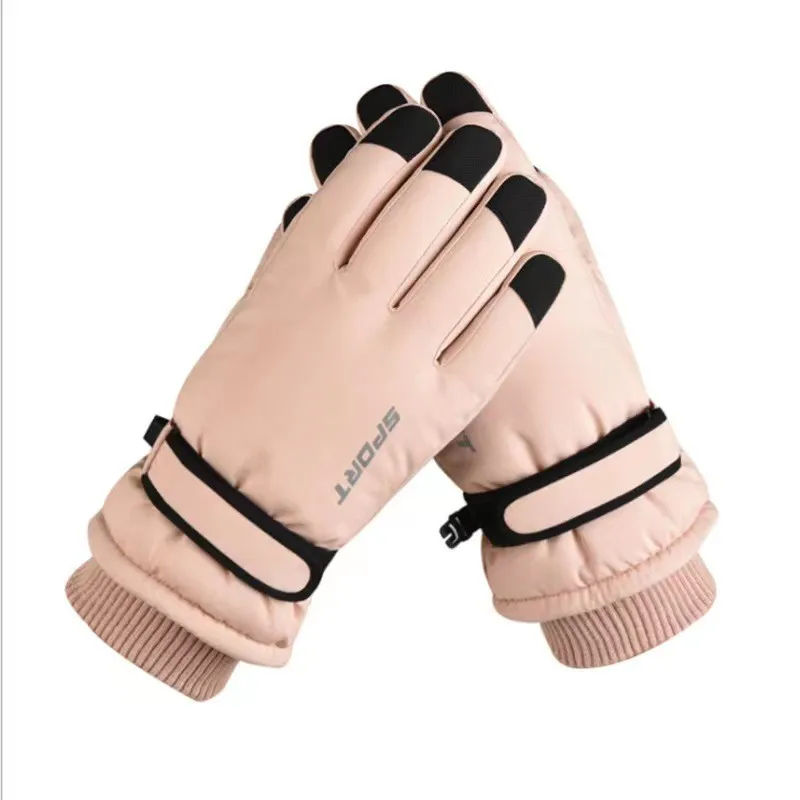 Warm And Velvet Nonslip Ski Gloves Winter Gloves For Outdoor Windproof