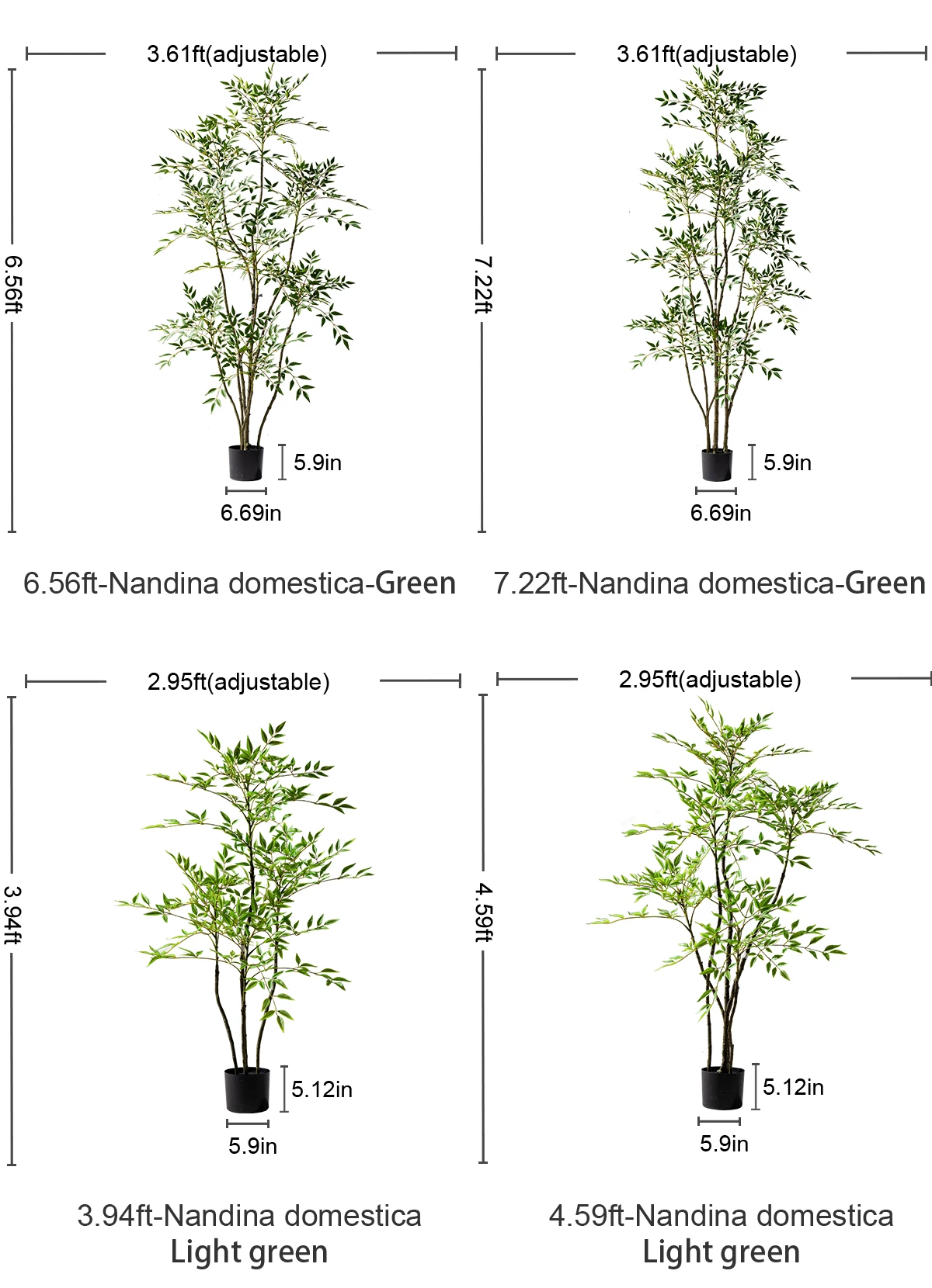 product nantian 6ft indoor large floor bamboo simulation potted faux tree plastic artificial plants for living room decoration birthday-23