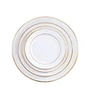 Plato de cerámica con doble línea dorada - Juego de 5 platos