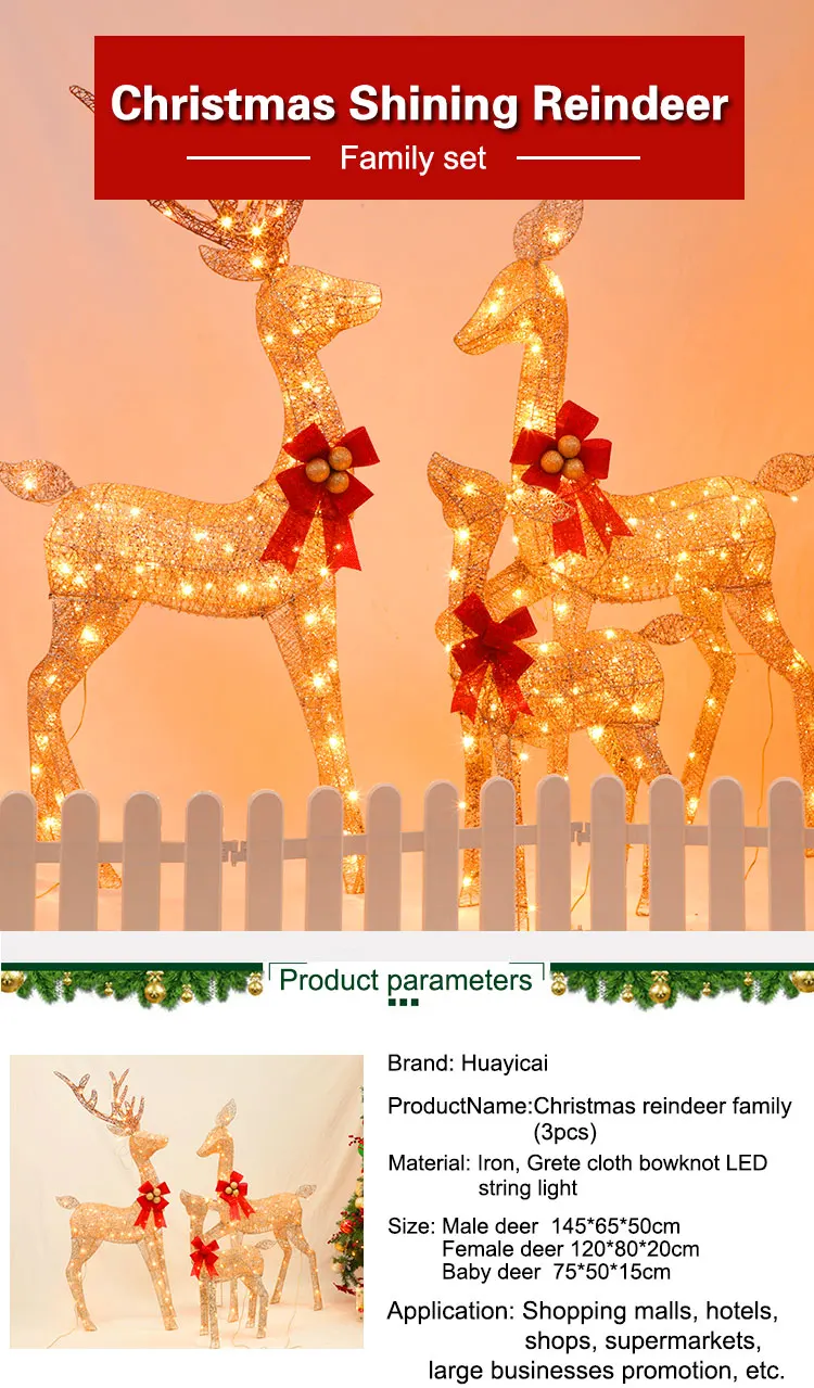 Waterproof Outdoor Christmas Decoration Led Light Reindeer Motif Light