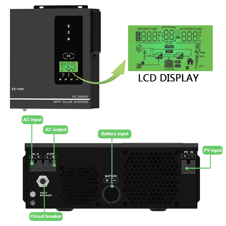 Hybrid Solar Inverter Without Battery: 1.5kw, 3kw, 5kw, 8kw 