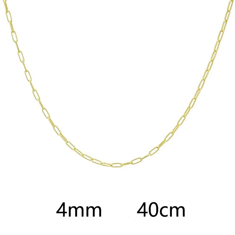 2022 New Arrival Simple Gold Stainless Steel Necklace Silver Long Chain Link Necklace Paperclip Choker Necklace for Women
