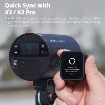 Godox AD100 ProII 100Ws 2.4G TTL Photography Flash Strobe 1/8000 HSS Pocket Flash Light for Portrait and On-Location Photography detail image