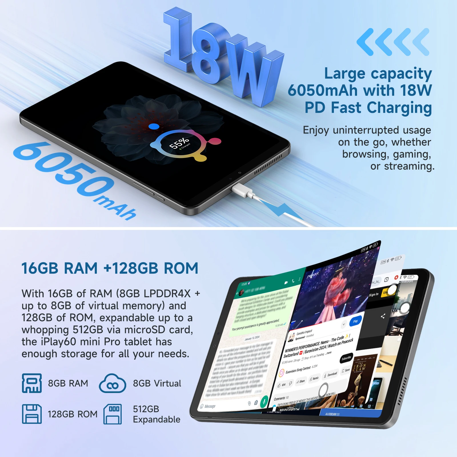 ALLDOCUBE IPlay 60 Mini Pro 8.4 Inch Tablet 16GB RAM 256GB ROM
