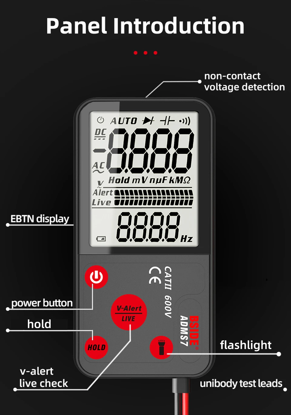 Kaiweets ST600x LCD Display Digital Multimeter multi-function measuring AC DC voltage&current multimeter