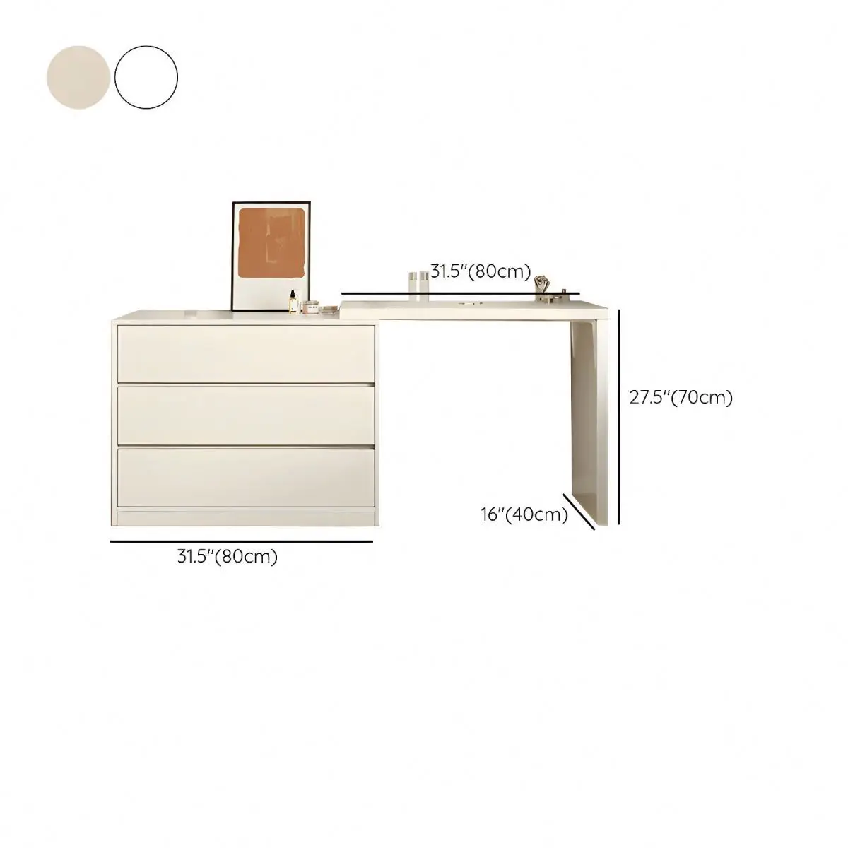 Good Reputation Wooden L Shaped Dressing Desk Home Corner Multifunctional Table