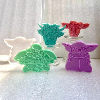J697 3d Car Scents Freshie Silicone Resin Mold Carp Fish Turtle Yoda Aroma Bead Freshies Candle Mold Silicone Soap Molds
