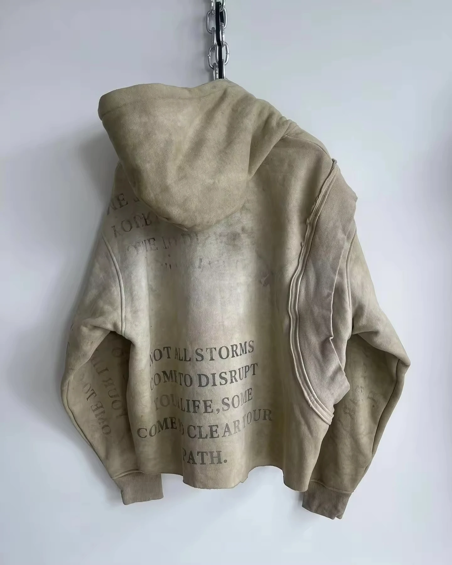 Salati Custom Factory 500gsm Custom LOGO Hoodies DTG Printing Vintage Acid Washed Pullover Hoodie French Terry gallery 2