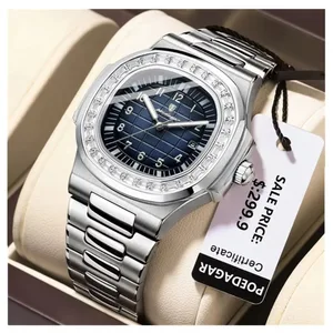 Hot Sale POEDAGAR 925 Luxury Square Men Wristwatch Luminous Waterproof Date Men Watch Stainless Steel Quartz Watches for Men