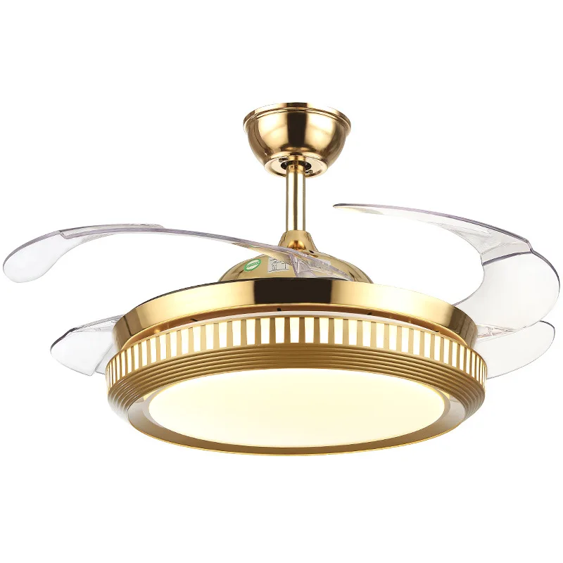 Decorative Invisible Ceiling Fan Light with Hidden Blades Remote Control for Living Room