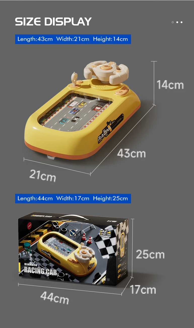Chengji Racing Car Electronic Adventure Game Steering Wheels Toys Kids Educational Desktop Simulation Steering Wheel Toy Game