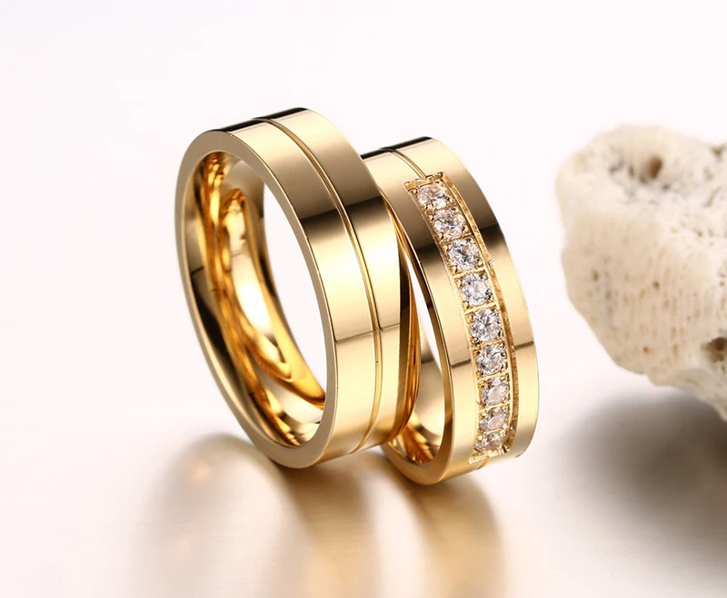Original Factory Ladies Diamond 18k Gold Lovers Rings Jewelry Women For ...