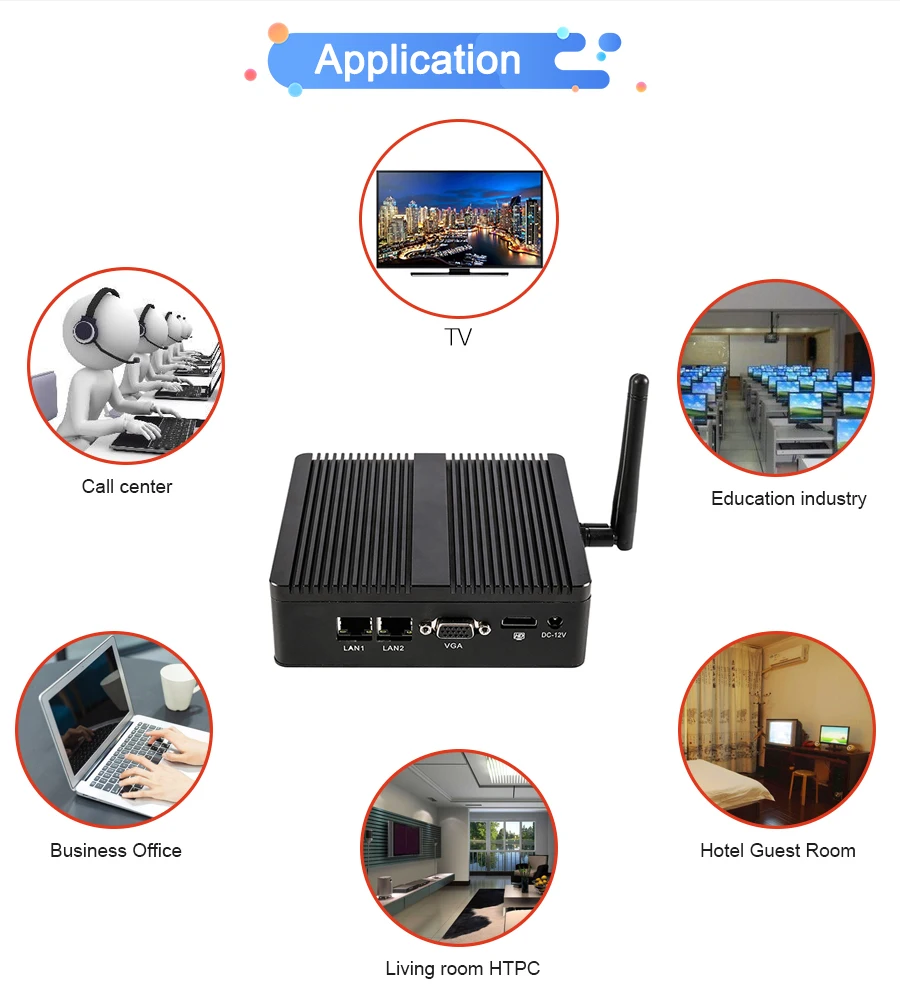 Eglobal fanless mini pc computerJ1900 mini pc with Dual RS232 Dual Lan industrial computer