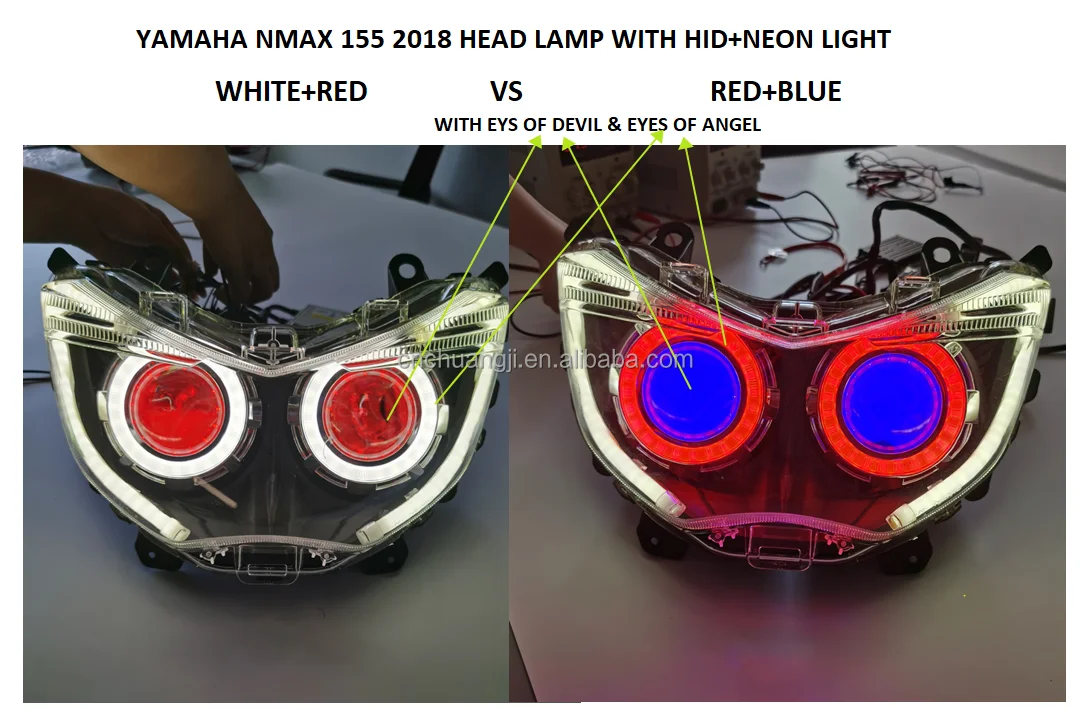 YAMAHA NMAX 125 用 NMAX JPA LED ヘッドライト - ブルー 2レンズ
