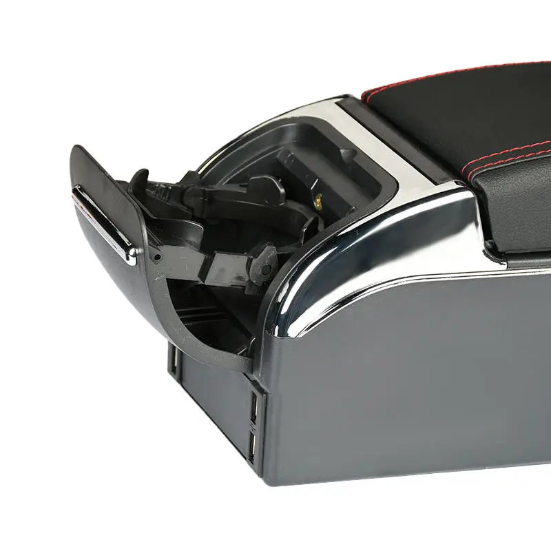 product car storage case black armrest box center console organizer-5