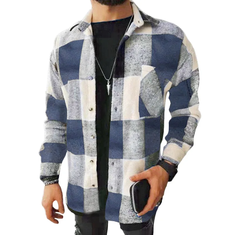 Großhandel Extra Hochwertiges Polyester Frühling Herbst Winter Langarm Mehrfarbiges Design Freizeithemd Für Männer138_voghion.com