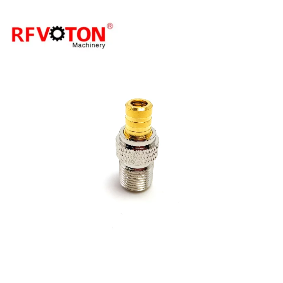 Brass Material SMB female to F female Straight RF Connector Nickel Plated Coaxial Adapter factory