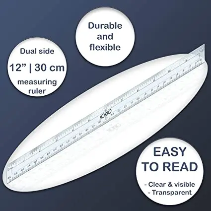 YouOKLight Plastic Ruler 30cm, Clear Ruler,Transparent Ruler 12 inch,Metric  Ruler,Ruler 30cm for School,Transparent Straight rulers for Kids,and