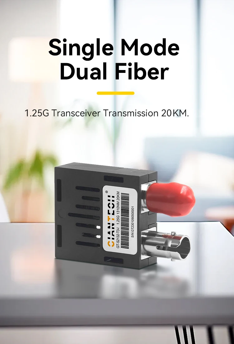 GIANTECH 1X9 Optical Module 1.25Gb/s LVPECL ST Port 1310NM 20KM Single ...