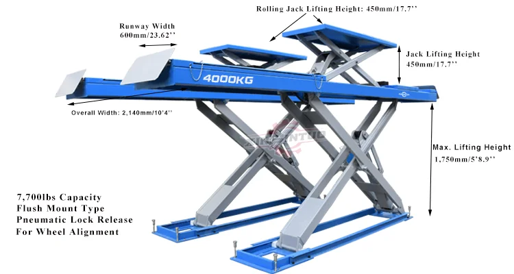 7,700 lbs Hydraulic Car Scissor Lift for Sale