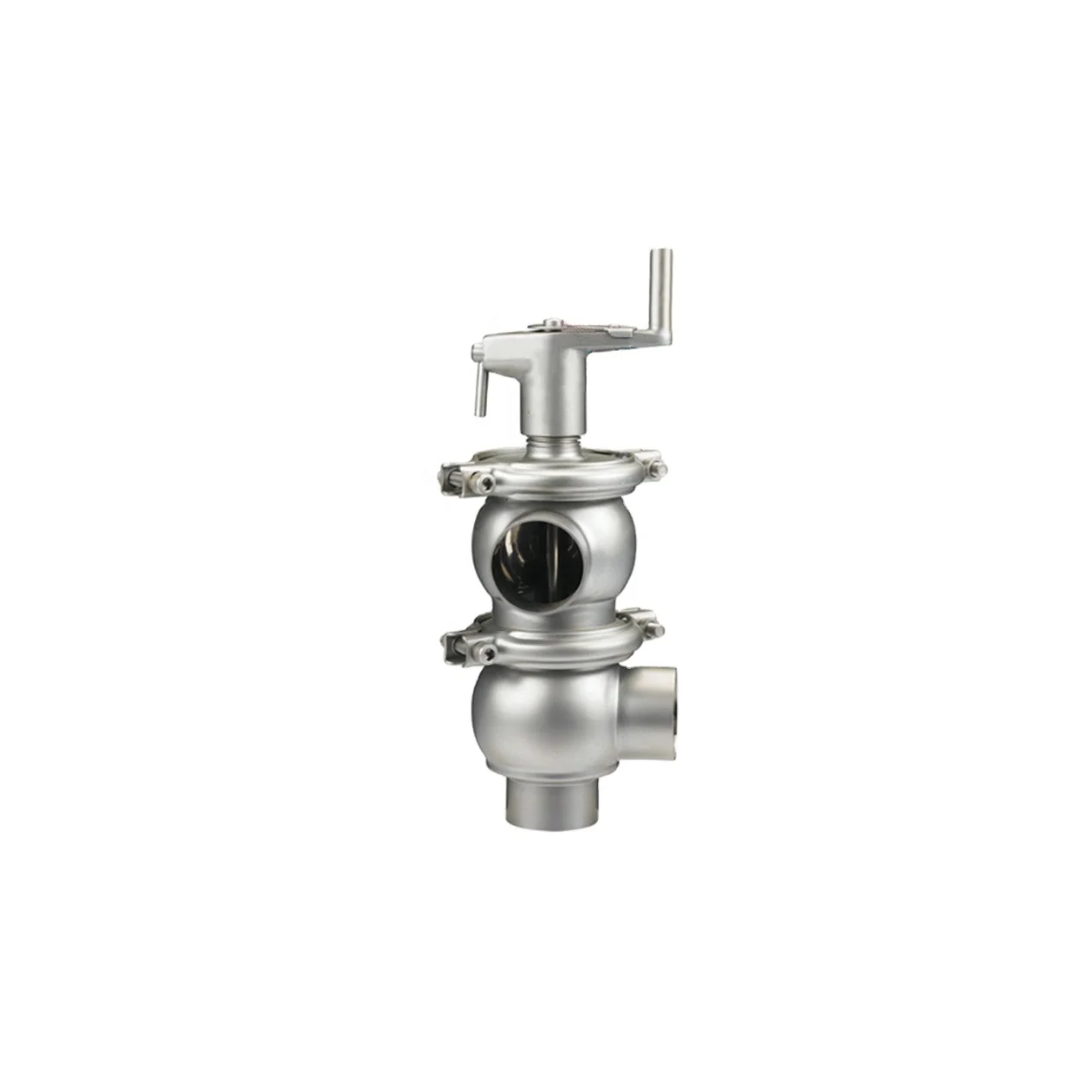 Stainless Steel Hygienic Sanitary Shutoff Manual Diverter Valve With 0-10 Bar Working Pressure